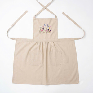 Delantal de Lino Bordado a Mano para Mujer, Delantales Bordados para el Hogar, Cocina, Jardín, OEM Hecho en Vietnam - Product Image 2