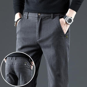 Pantalones Casuales de Algodón Verde Oliva para Hombre, Cintura Elástica, Corte Recto, Bolsillos Laterales, Transpirables, para Otoño - Product Image 3