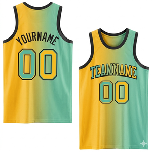 เสื้อบาสเก็ตบอลไล่ระดับสีแบบกำหนดเองสไตล์ยูนิเซ็กส์เสื้อบาสเก็ตบอลระบายอากาศได้กำหนดเองแฟชั่นสตรีทแวร์และพิมพ์ดิจิตอล - Product Image 2