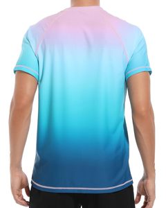 Camiseta de Baño Azul para Hombre, Elegante, de Manga Corta, Secado Rápido y Transpirable - Product Image 5