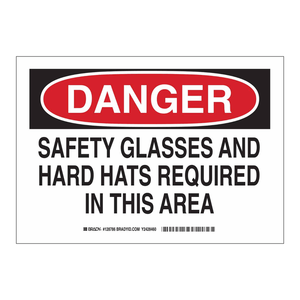 Panneau de signalisation « Lunettes de sécurité et casques de protection requis » pour les zones de travail industrielles - Product Image 3