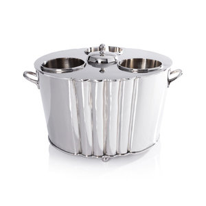 Silver Oval Beverage Tub 10 Litre Steel <b>Beer</b> Ice <b>Bucket</b> with Drop Ring Handles for Bar Party Table Drink Cooler - Product Image 2