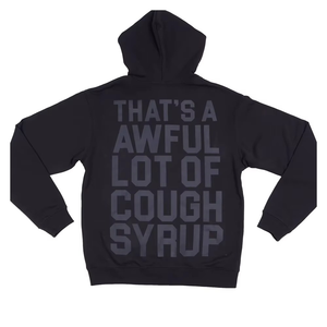 Sweat à capuche noir pour homme, coupe régulière, en jersey de coton, anti-odeur, avec poche imprimée, style streetwear, idéal pour l'hiver - Collection That's Awful Lot Cough Syrup - Product Image 3