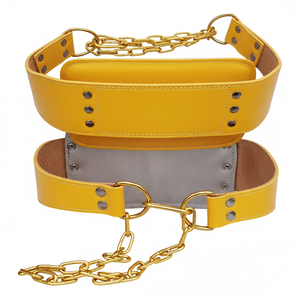 Cinturones de cuero PU para ejercicios con cadena, cinturón de levantamiento de pesas con cadena para entrenamiento con barra, cinturones de soporte lumbar protectores - Product Image 1