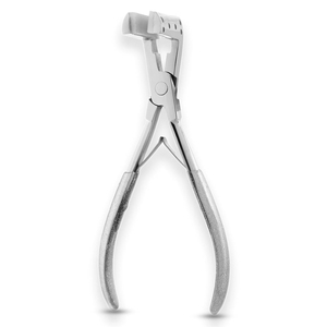 Pince à extensions capillaires en acier inoxydable avec poignée argentée pailletée, cadre perforé et mâchoires à coussinets en silicone, pour salon - Product Image 1