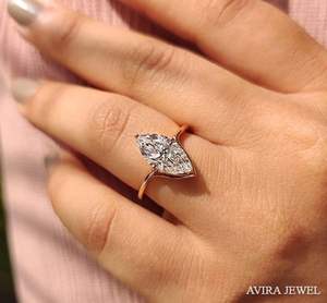 Anillo de Compromiso de Diamante Moissanite de 1 Quilate para Mujer, Plata 925, Corte Marquesa, Sin Níquel, Sin Plomo, Joyería Nupcial al por Mayor - Product Image 1