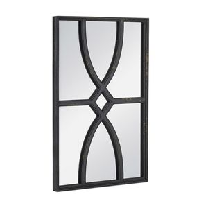 Set di 2 Specchi da Parete in Legno Nero Anticato 40x58 cm, Rettangolari con Design Verticale e Orizzontale per Arredamento Casa e Soggiorno - Product Image 1