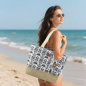 Organic Jute Picnic Tote <b>Bag</b> Eco Friendly Grocery Shopping and Beach Carry <b>Bag</b> - Product Image 4