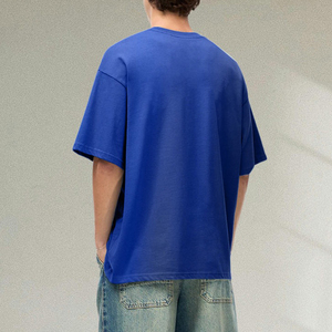 เสื้อยืดสตรีทแวร์ผู้ชาย 200 GSM ผ้าฝ้าย 100% คุณภาพสูง ระบายอากาศได้ดี แขนสั้น แบบเรียบ - Product Image 4