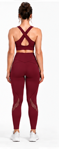 Ensemble de yoga pour femme : Soutien-gorge de sport côtelé et leggings taille haute – Tenue de fitness deux pièces ultra douce et extensible pour la gym, le Pilates et le yoga - Product Image 2