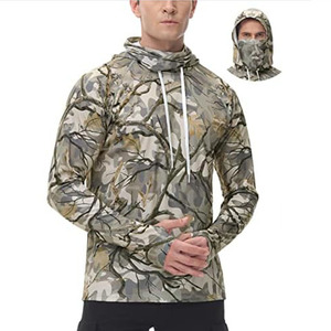 Premium <b>Men's</b> Hunting <b>Camo</b> Sleeve <b>Hoodie</b> | Performance Outdoor Pullover Sweatshirt with Contrast Body - Product Image 1