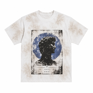 T-shirt blanc à manches courtes pour homme avec motif imprimé cible, coupe classique, col rond, style décontracté, 100 % coton tricoté - Product Image 1