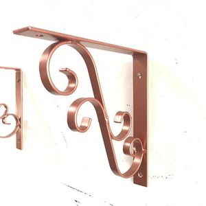 Heavy Duty Brass <b>Shelf</b> Bracket for Kitchen Bathroom Living Room <b>Floating</b> <b>Shelf</b> <b>Wall</b> Mount Support System - Product Image 1
