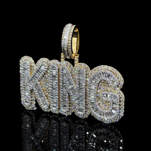 Pendentif personnalisé en argent massif 925 avec diamant Moissanite, style Hip Hop glacé, breloque photo ou initiale personnalisée, bijoux raffinés - Product Image 4