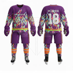 Vêtements de hockey sur glace imprimés numériquement, haute qualité, respirants, 100% polyester, avec votre propre logo, uniforme de hockey sur glace - Product Image 2