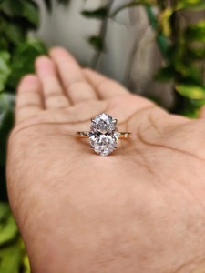3 CT Oval Lab Created <b>Diamond</b> Engagement <b>Ring</b> Oval Cut Lab Grown <b>Diamond</b> <b>Ring</b> Solitaire <b>Diamond</b> <b>Ring</b> Yellow Gold <b>Diamond</b> <b>Ring</b> - Product Image 2