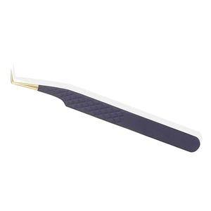 Pinzas para Extensión de Pestañas de Acero Inoxidable con Recubrimiento en Polvo Morado, con Punta de Fibra Dorada para Aplicación de Pestañas, Más Vendidas - Product Image 4