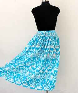 Ceinture élastique en coton, jupe en coton réglable pour femme, tenue décontractée, jupe à motifs floraux imprimés à la main, plusieurs styles en promotion - Product Image 3