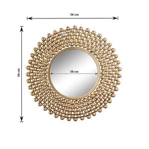 Miroir mural rond en or de luxe, cadre décoratif perlé, art mural moderne, décoration intérieure élégante pour salon et chambre à coucher - Product Image 4