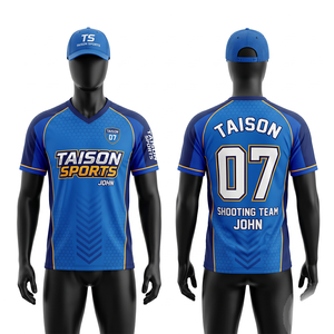 Premium 180 GSM Polyester Interlock Shooting Jersey Sky Blue Black Grey Panel Design Sublimation Custom Logo - Product Image 2