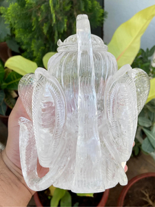 Hand Carved Natural Clear Quartz Shiva Head <b>Statue</b> | Large Crystal Hindu God Sculpture | Spiritual Decor Wholesale Supplier - Product Image 6