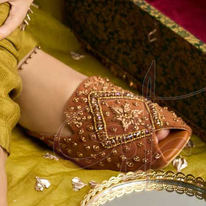 Khussa pour femme sans talon, léger, personnalisé, tendance, antidérapant, imprimé, en similicuir, fait main, toutes saisons - Product Image 6