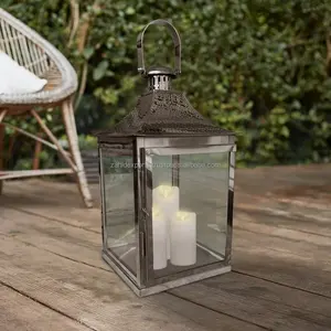 Farol de Navidad de Madera Natural con Diseño de Corte Láser, Hecho a Mano, con Brillo Cálido, Decoración para el Hogar, por Zahid Exports en India - Product Image 3