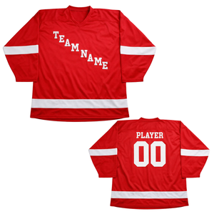 Maillot de hockey sur glace personnalisé rouge par sublimation, uniforme de hockey professionnel respirant pour homme, maillot de hockey athlétique de performance élite - Product Image 3