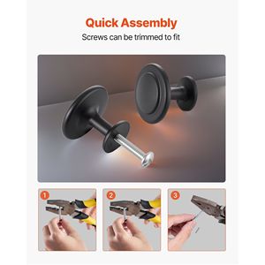 Lot de 30 boutons d'armoire en alliage de zinc noir de 1.22 pouces poignées de porte de tiroir style champignon commode de cuisine modèle de placard de salle de bain - Product Image 5