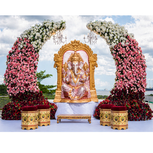 กลางแจ้งกําไลข้อมือพิธีตกแต่งกิจกรรม Ganesha ภายนอกงานแต่งงาน Haldi/Mehndi ตกแต่งงานแต่งงานฮินดู 3D Ganesha - Product Image 1