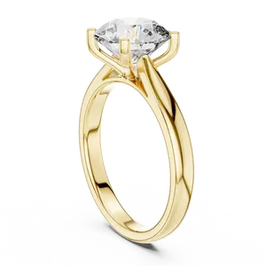 Bague classique en diamant de laboratoire rond de 2 carats, monture à quatre griffes en V avec bande étroite, solitaire en or personnalisé pour la vente en gros - Product Image 6