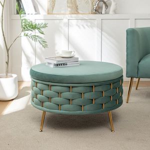 Minimalist Wooden Ottoman Bench <b>Stool</b> with Fabric <b>Cushion</b> Modern Footrest Seat for Living Room and Bedroom - Product Image 3