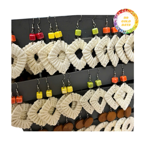Trendy Handmade Rattan Earrings Bohemian Style <b>Lightweight</b> <b>Beach</b> Jewelry For Professional Fashion Retailers Bulk Sale - Product Image 2