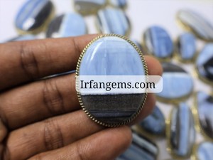Top Quality Blue <b>Opal</b> Grooved Pendant Wholesale Price Lot 100%Natural Blue <b>Opal</b> Brass Pendant Crystal Mix Shape Size <b>Opal</b> Stone - Product Image 3