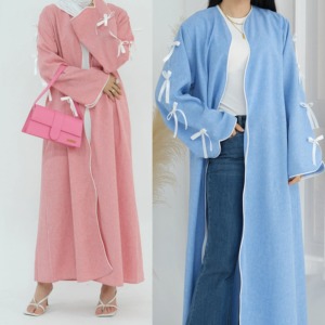 Abaya pour femmes grande taille de bonne qualité, à porter toute l'année, évasée, brodée, à manches longues, en polyester, en mousseline de soie, en georgette, longueur au sol - Product Image 6