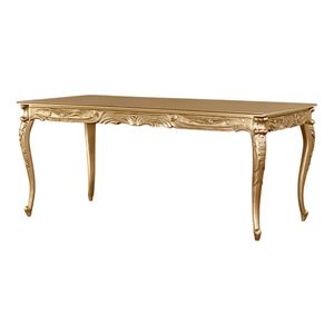 Calista <b>Dining</b> <b>Table</b> Made Of Solid Teak Wood High Quality With Gold Finishing For Indoor Use - Product Image 1