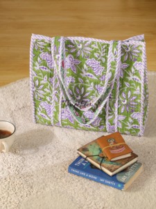 Assorted Floral Quilted Cotton Tote <b>Bags</b> | Handmade Block Print Shoulder <b>Bags</b> | Wholesale Tote Collection - Product Image 3