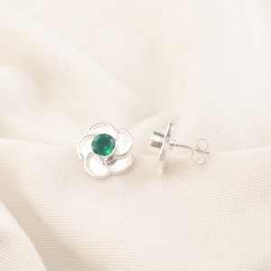 Beautiful Designer Handmade Green <b>Emerald</b> Designer Earring 925 Sterling Silver Work Jewellery For Women And Girls Wear Earring - Product Image 2