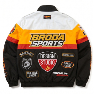OEM Wholesale Plus Size Summer Winter Breathable Sustainable Quick Dry NASCAR Style <b>Racing</b> <b>Jacket</b> Men Customized Chenille - Product Image 2