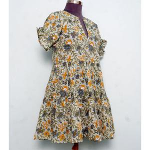 Vestido midi de algodón hecho a mano con estampado floral de verano, estilo bohemio, vestido de algodón cómodo con estampado para mujer - Product Image 4