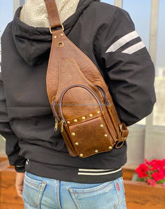 Nouvelle vente chaude élégant unisexe en cuir véritable sacs de voyage à bandoulière sac à main multi-usages sacs d'argent de haute qualité utiles sacs de poitrine - Product Image 3