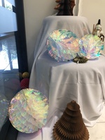Ensemble de 6 boules décoratives en PET irisé de 6 pouces, décorations suspendues d'intérieur, imprimées en 4 couleurs, Noël, Pâques, fête des pères