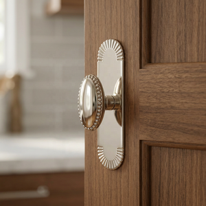 Classic Brass Oval Cabinet Knob backplate <b>Beaded</b> Design Black Matte Finished Furniture Handle Kitchen Bathroom Bedroom <b>Door</b> - Product Image 6