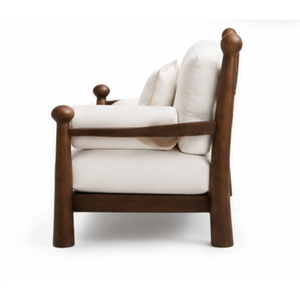 Sofá Moderno de 3 Plazas en Madera de Teca Sólida, Tapizado, Muebles para Sala de Estar, Hotel, Villa, Apartamento, Diseño Personalizado - Product Image 3