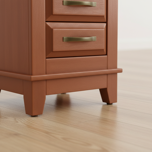 Table basse moderne et durable avec 3 tiroirs en bois d'hévéa et MDF, meubles de salon - Product Image 4