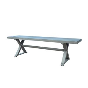Panca da Pranzo Moderna in Alluminio Grigio Scuro per Uso Esterno e Patio - Product Image 5