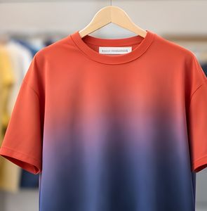 เสื้อยืดโอเวอร์ไซส์ผู้ชายสไตล์อเมริกันไล่เฉดสี 100% ผ้าฝ้าย ลำลอง สตรีท สปอร์ต ออกกำลังกาย ผลิตจำนวนมาก - Product Image 5