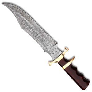 Cuchillo de camping OEM de 12 pulgadas, diseño multiusos, acero de Damasco de grado industrial, hoja recta con punta caída. - Product Image 5