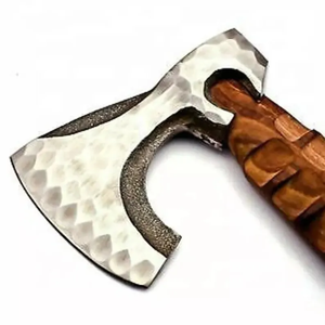 หัวเหล็กกล้าคาร์บอนสูงคุณภาพสูงพร้อมด้ามไม้กุหลาบและแผ่นหนังและปลอกจับ - Product Image 2