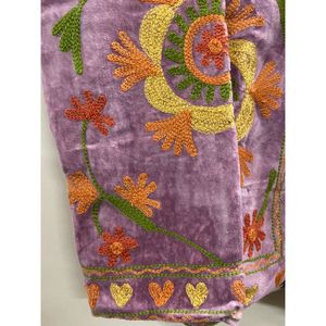 <b>Women's</b> Purple <b>Velvet</b> <b>Jacket</b> Mandarin Collar Floral Embroidery Prairie Chic Autumn Coat Handmade Suzani <b>Velvet</b> <b>Jacket</b> - Product Image 2